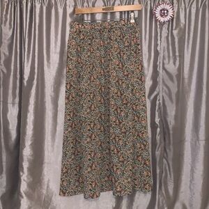 SHEIN Boho Floral Print Long Elastic Waist A-Line Skirt
